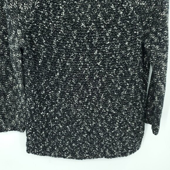 Helmut Lang Textured Cotton/Linen Scoop Neck 3/4 Sleeve Sweater S Black/White - Picture 12 of 16